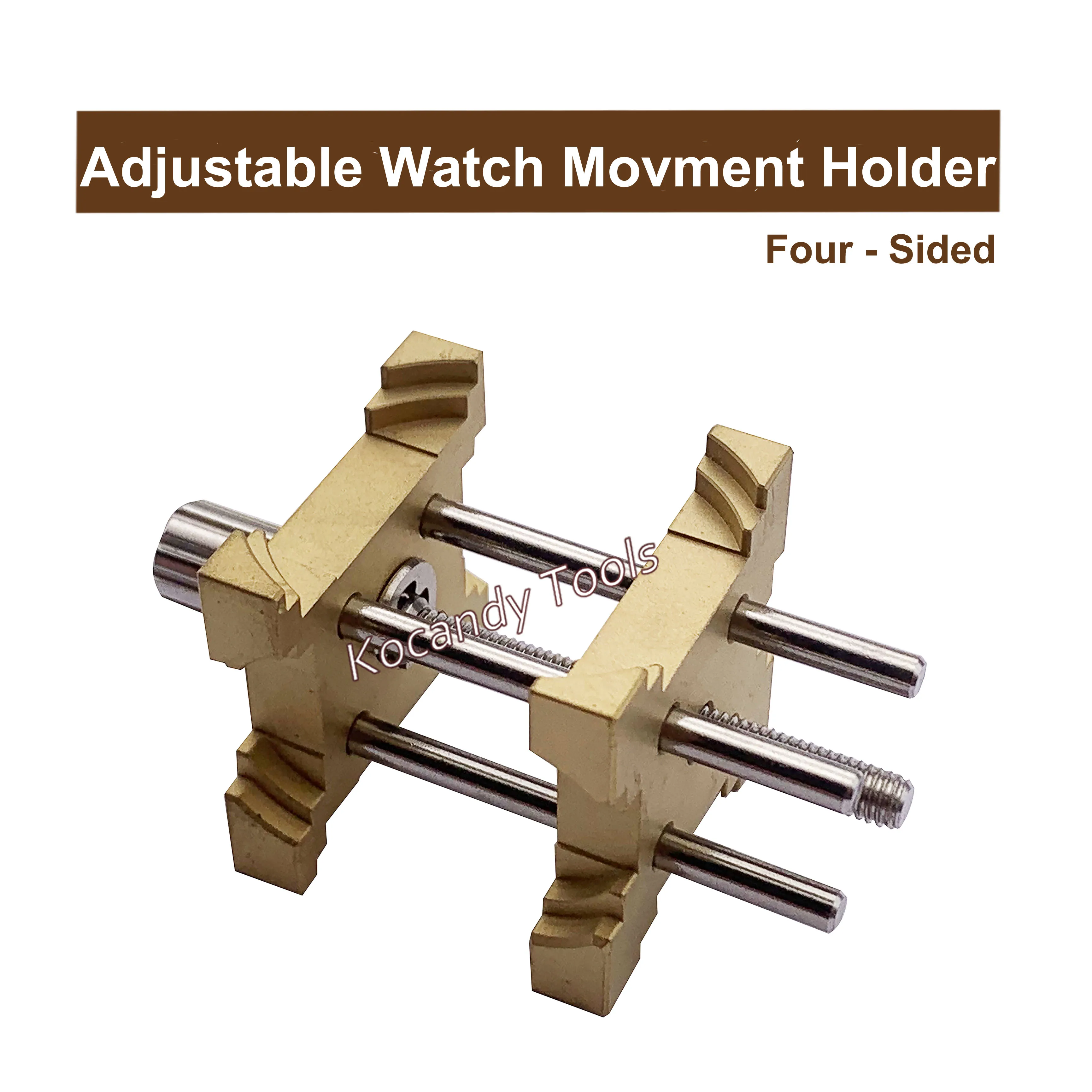 Watch Movement Holder Brass Fixed Base, Multi-Function Adjustable Four-Sided Watch Movement Holder Repair Tools