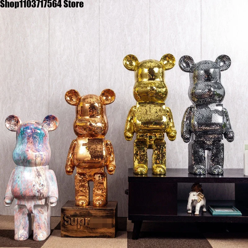 Violent bear living room light luxury TV cabinet  cabinet cartoon stickers glass piggy bank arts and crafts large floor