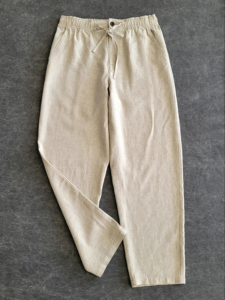 Amekaji Style Retro Linen Pants Loose Version Of Summer Thin men's Casual Pants Good Quality Pants Breathable