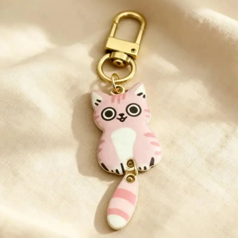 

Cat Pendant Selling Hot Cute Fun Cartoon Keyring Kitty Bicycle Car Motorcycle Keychain Metal Accessories Fashion Man Woman Gift