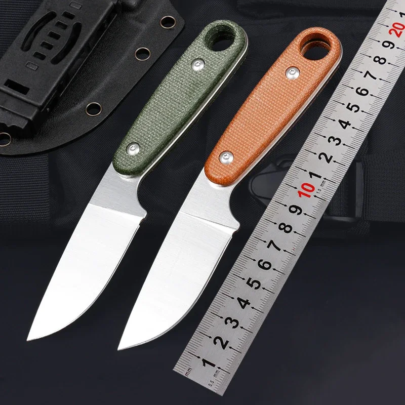 Big Hole Straight Faca 14c28n Blade One-piece Keel and Linen Handle Outdoor EDC Survival Tool Knives