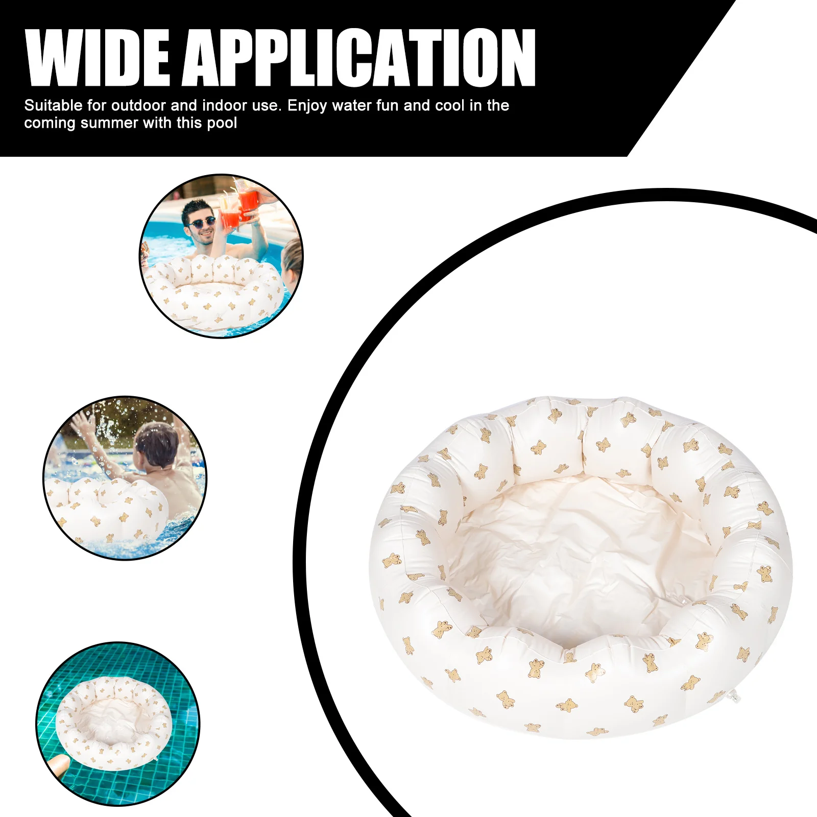 

Small Kids Petal Inflatable Swimming Pool Round Design Baby Inflatable Pool Easy Inflate for Summer Party Swim Supplies for Kids