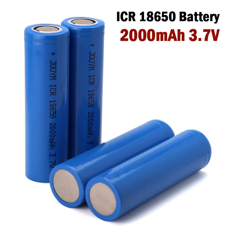 2000mAh 3.7 V ICR 18650 battery 100% New High Capacity 18650 Lithium-ion Rechargeable batteries for Flashlight