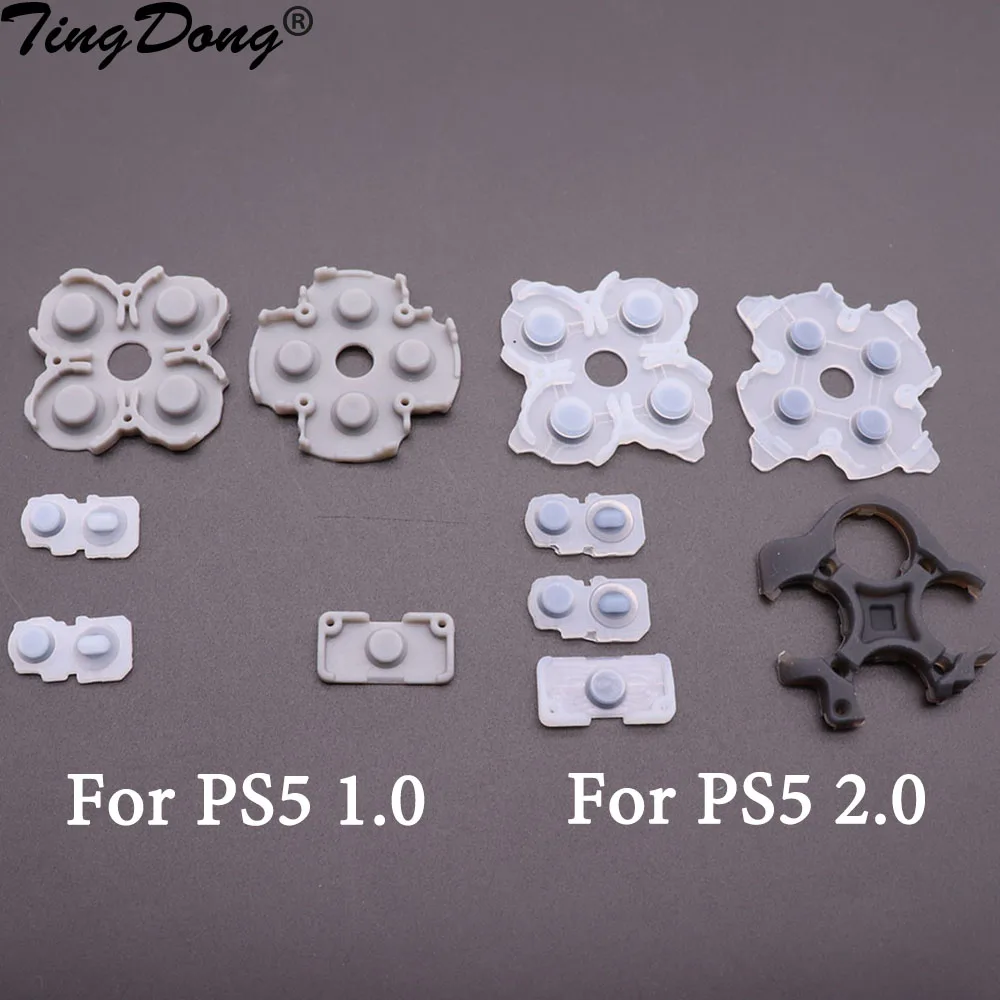 

50sets 1.0 2.0 V1 V2 For PS5 Rubber Conductive Button Pads For Dualsense PS5 Controller Silicone Pads