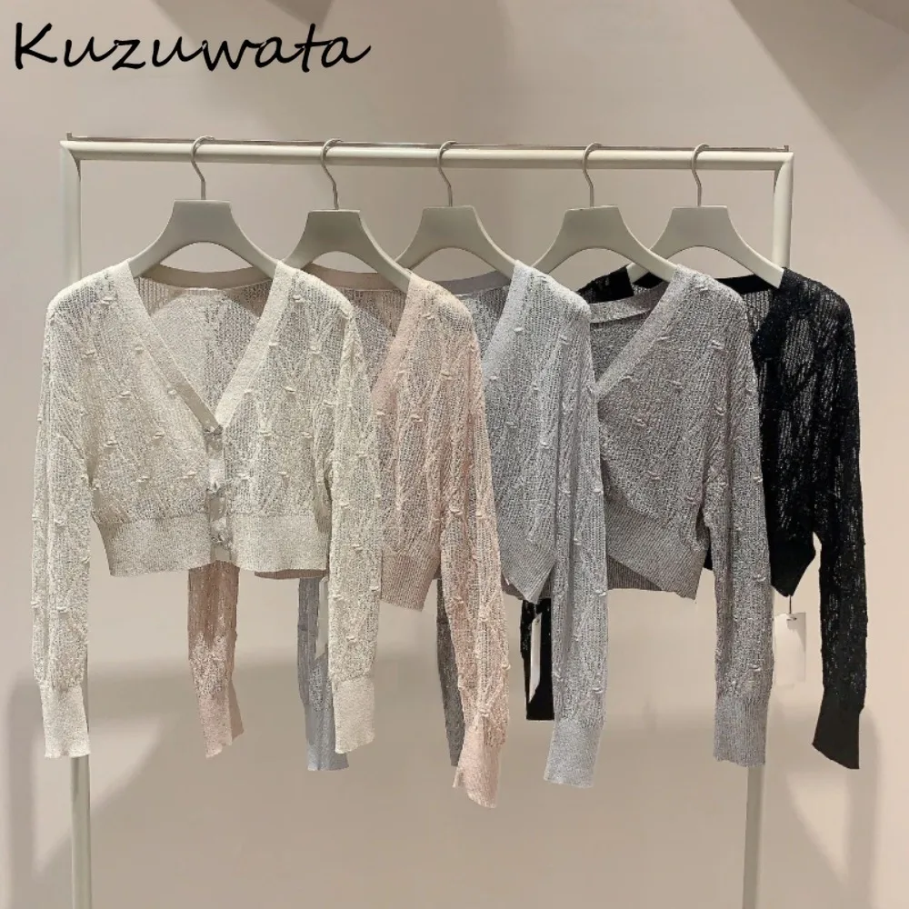 Kuzuwata New Sweet Knit All-match Vest Sling Sweet Temperament Bow Lace Up Fresh Tanks Japan Casual Patchwork Diamond Sexy Camis