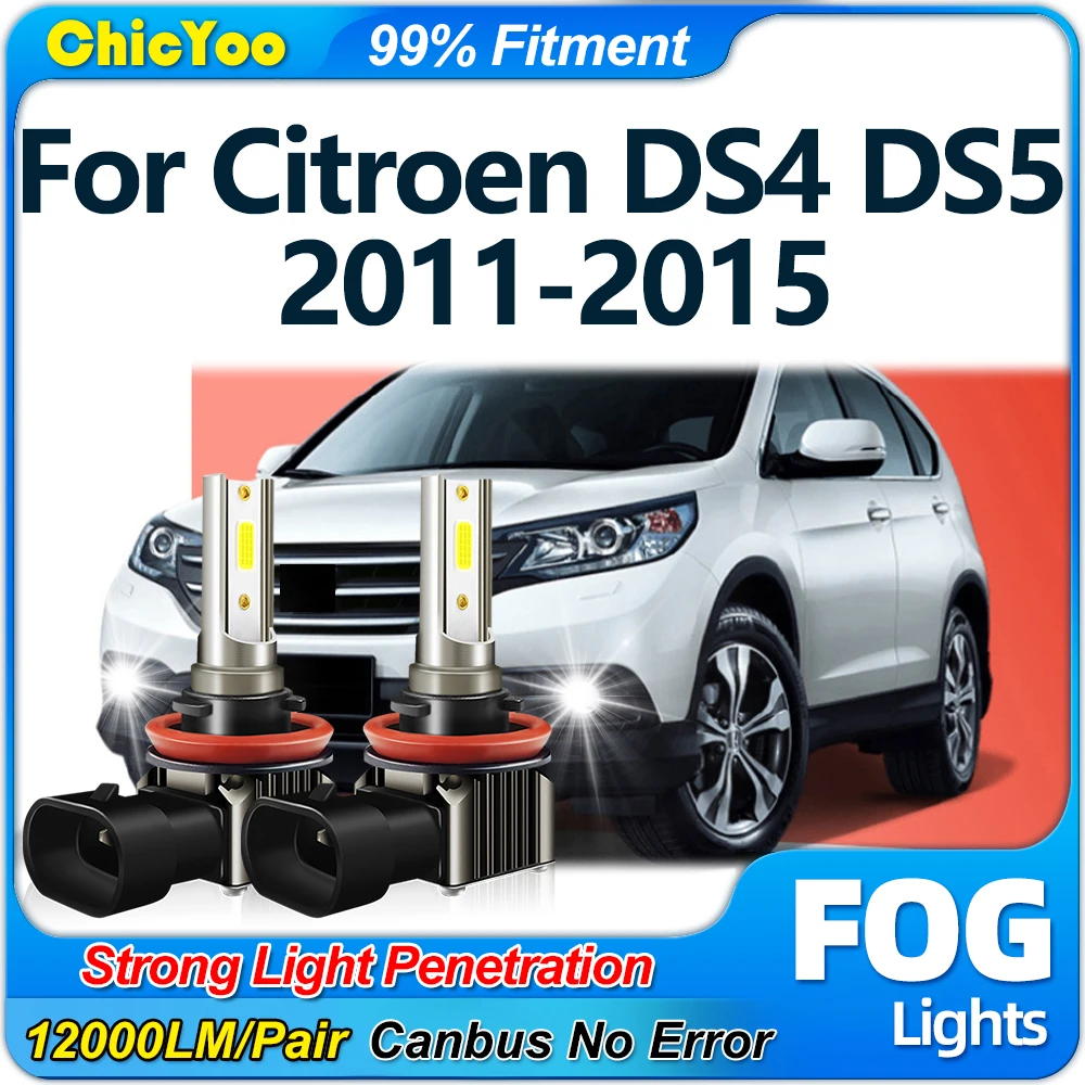 2 Stücke H8 H9 H11 LED Nebelscheinwerfer Glühbirnen Kein Lüfter 12000LM CSP Chips Nebelscheinwerfer 12 V 6000 K Für Citroen DS4 DS5 2011 2012 2013 2014 2015