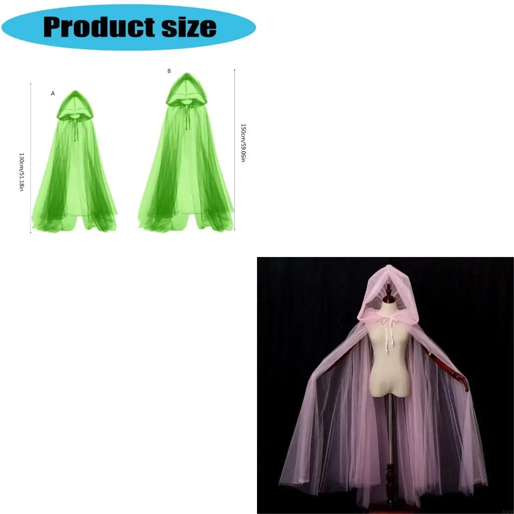 

Summer Hooded Cloak Long Ponchos Shawl With Seethrough Mesh Design Beach Wedding Cover Up Formal Occasion Shoulder Wrap