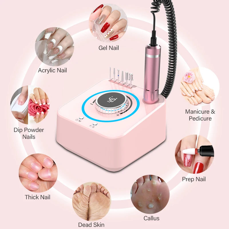 40000 Vòng/phút Nail Khoan Máy Làm Móng Tay Với LHD Màn Hình Nail Khoan Điện Bộ Máy Cho Gel Loại Bỏ Chân Móng Tay Nghệ Thuật Thiết Bị