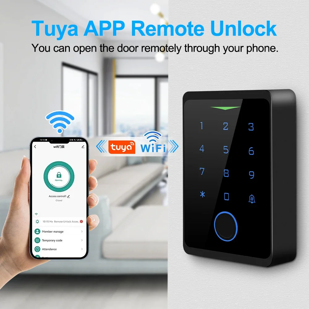 Elecpow Tuya Access Control System Kits 2.4G Wifi  Waterproof RFID Fingerprint Keypad Electric Door Magnetic Lock Strike Lock