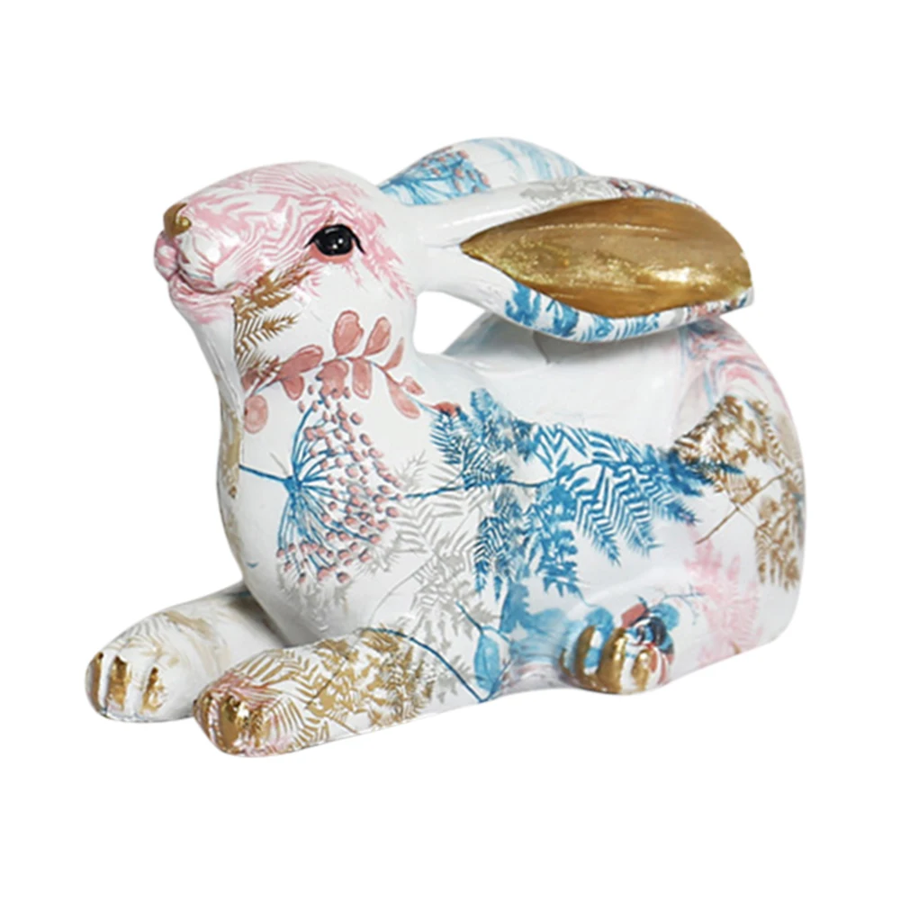 Rabbit Statue Creative Lifelike Rabbit Sculpture Rabbit Decoration Easter Bunny Ornament for Home Office Desktop