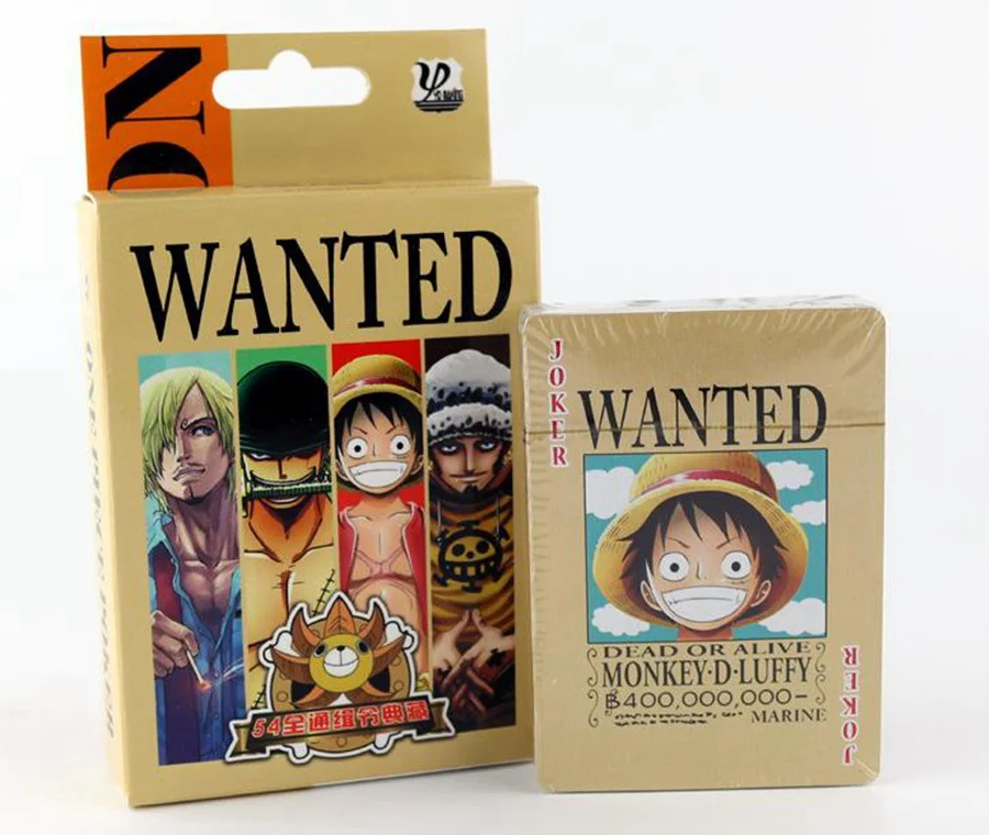 54Pcs/set One Piece Figures Collectible Monkey D. Luffy Chopper Poker Card Roronoa Zoro Playing Cards Box Packing Kids Gift Toys