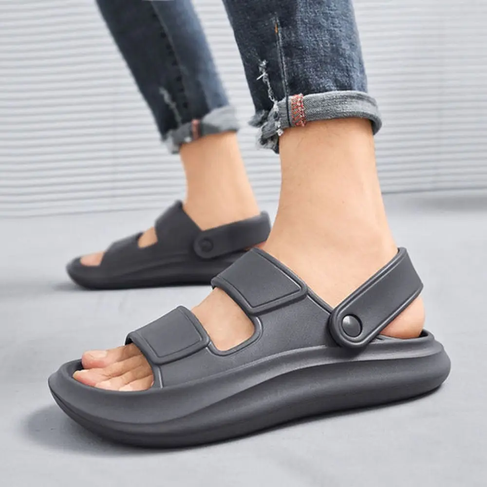 

Casual Anti Slip EVA Flats Slippers Anti Odor Open-toe Platform Slides Sandals Beachwear Shoes Slippers for Men Bathroom