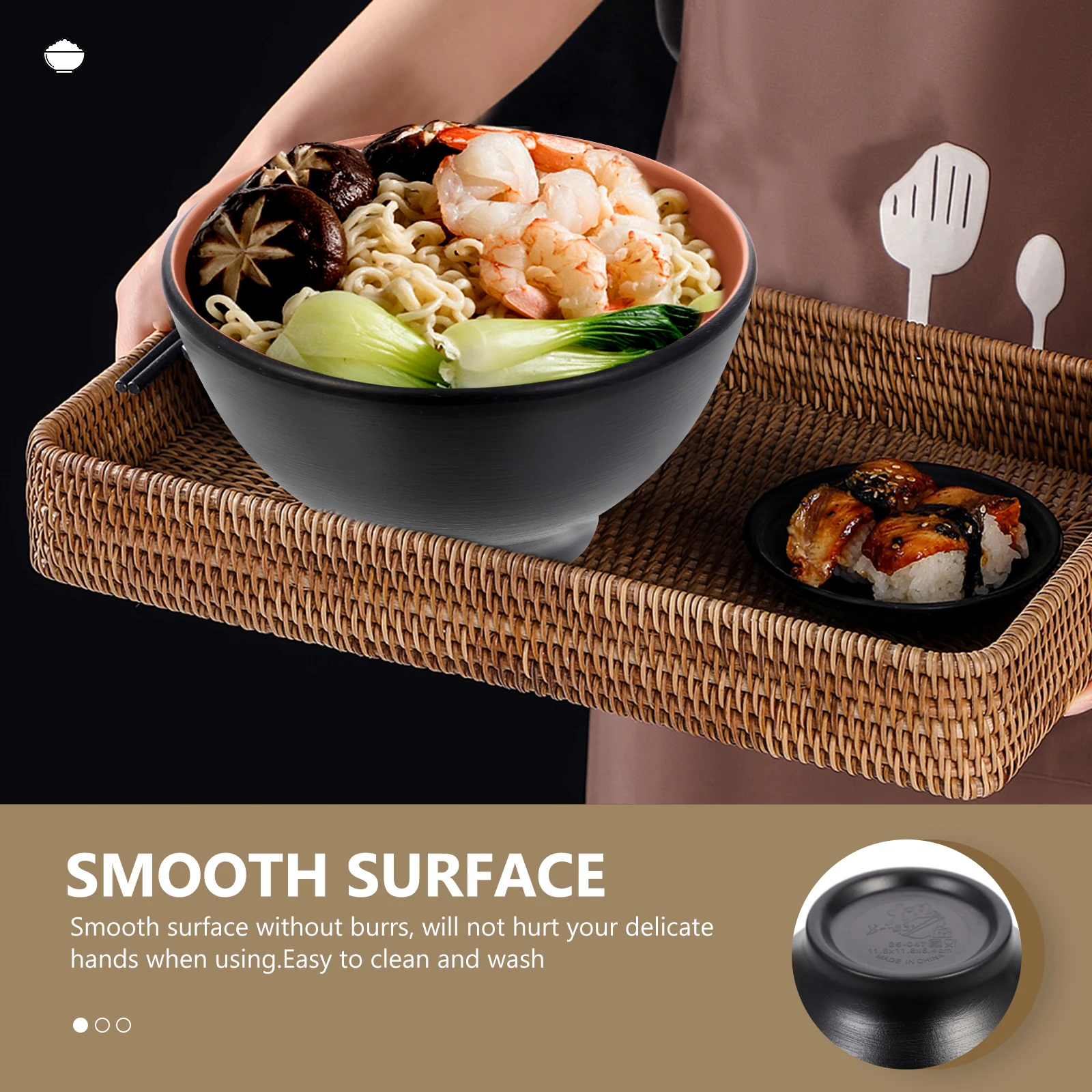 

Melamine Anti earth Clay Bowls for Dining Restaurant Home Hotel Japanese Round Retro Soup Ramen Noodle Kitchen Food Storage