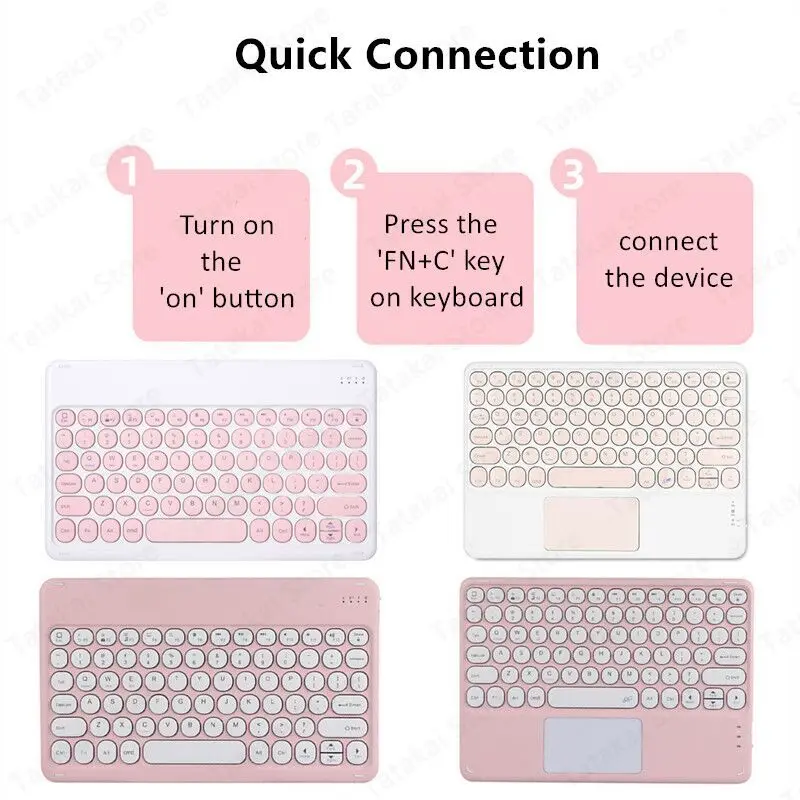 10'' TouchPad Keyboard for iPad Keyboards Teclado Mi Pad 5 Keyboard Wirelesss Tablet Keyboard Rechargeable Bluetooth-compatible