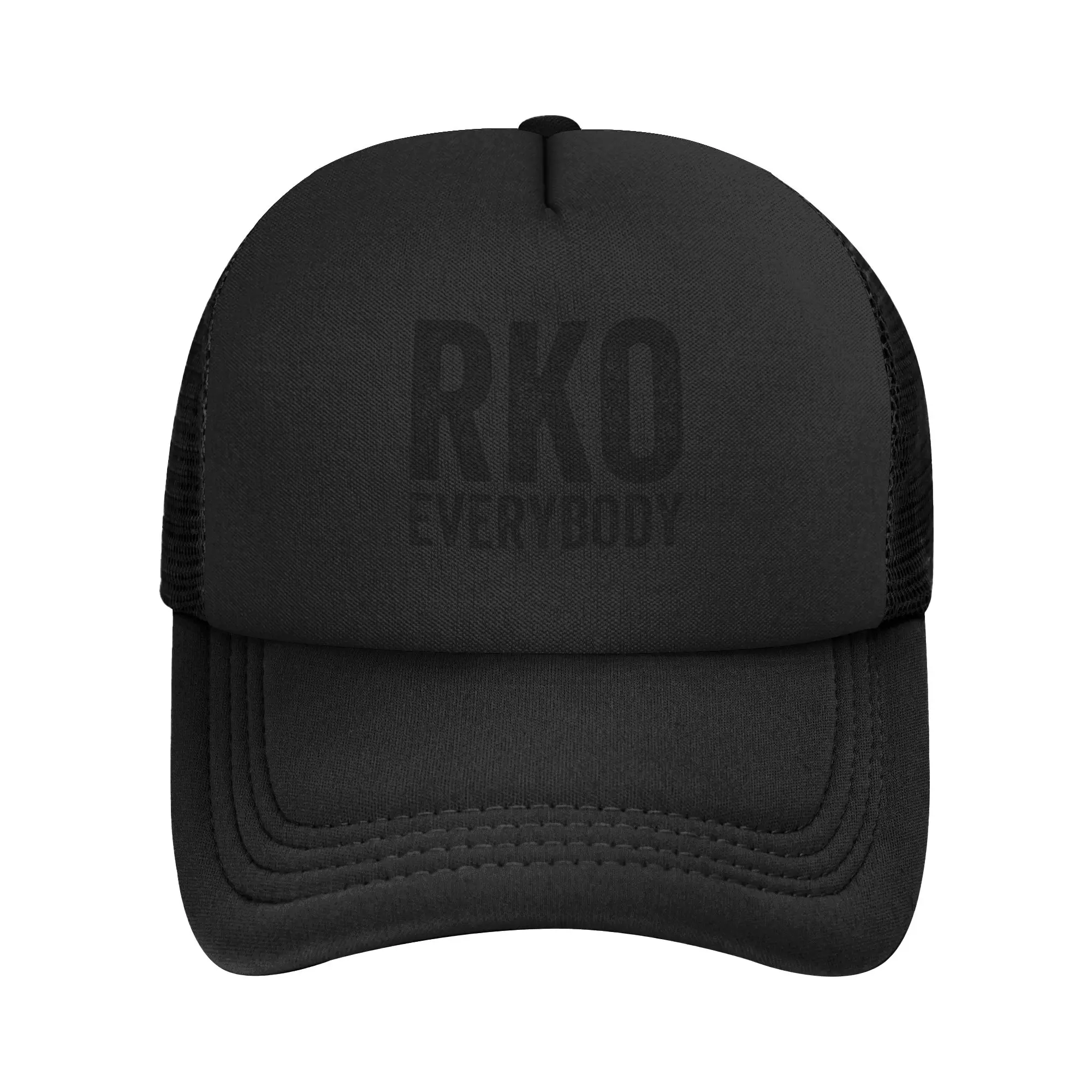 RKO Everybody  Black Ink Mesh Baseball Cap Adult Hip-Hop Sun Hat  Hat Adjustable Polyester Fishing Hat Summer Trucker Hats