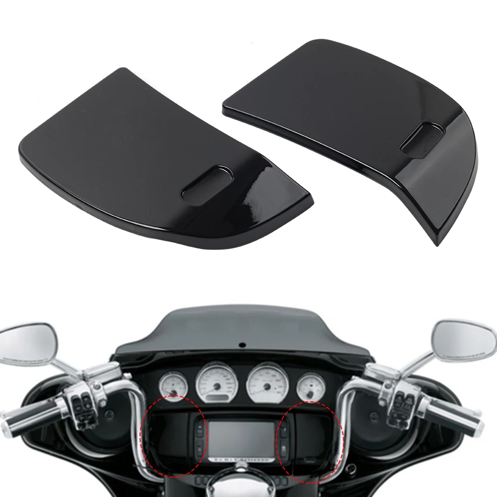 1PC Glossy Black/Chrome Motorcycle Inner Speedometer Fairing Media Door Cover ABS For Harley Touring Street Glide 2014-2023