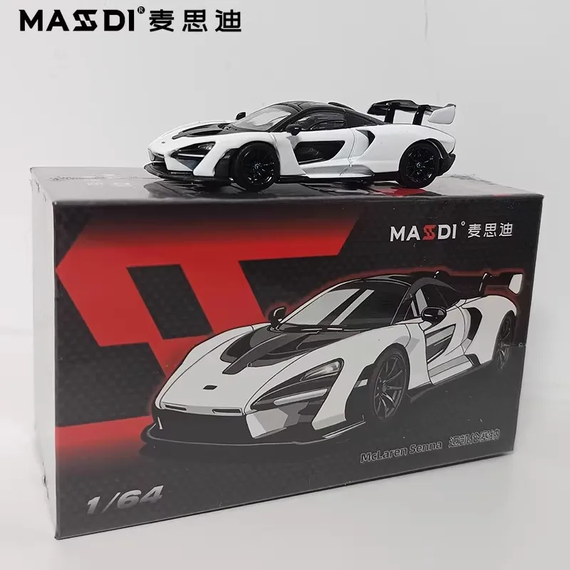 Masdi 1/64 Scale McLaren Senna GTR White Realistic Alloy Die-Cast Car Model Collectible RoomOrnament Models Foe Boy Toys Gift