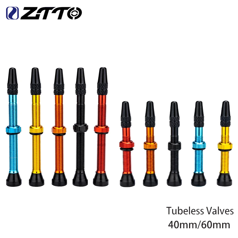 ZTTO Aluminum Alloy MTB Bicycle 40mm/60mm Tubeless Tire F/V Presta Valve For Mountain Road Bicycle Tubeless Rim Tire Core 2PCS