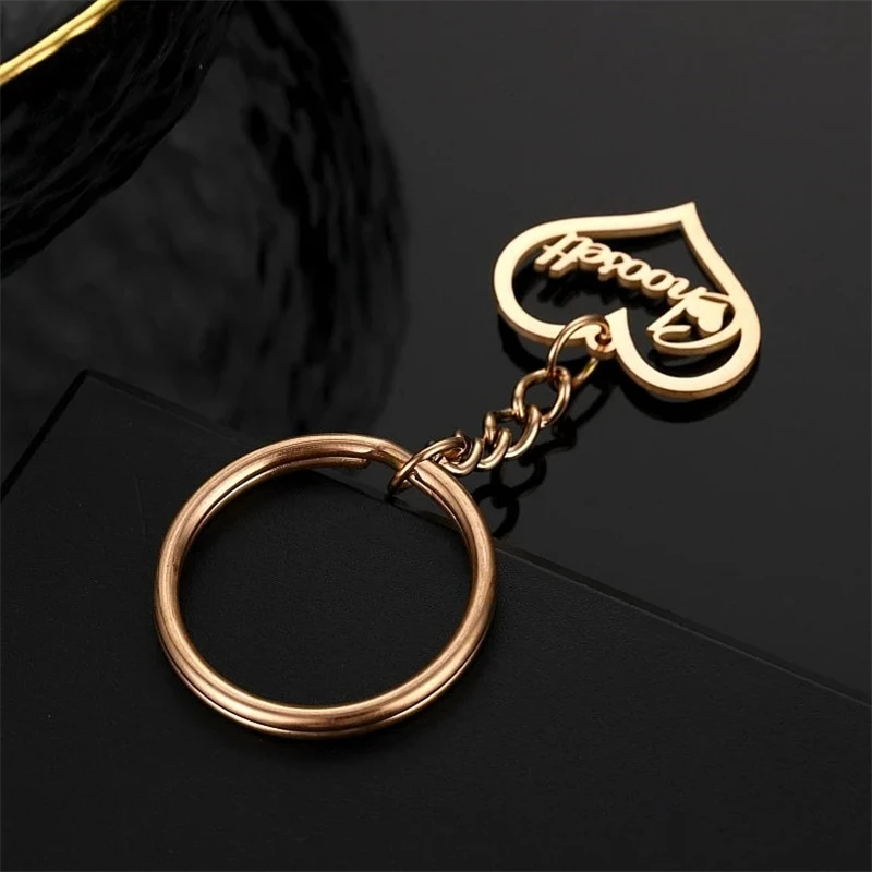 Custom Name Keychain Personalized Stainless Steel Pendant Keychains for Women Men Customized Nameplate Keyring Jewelry Gifts