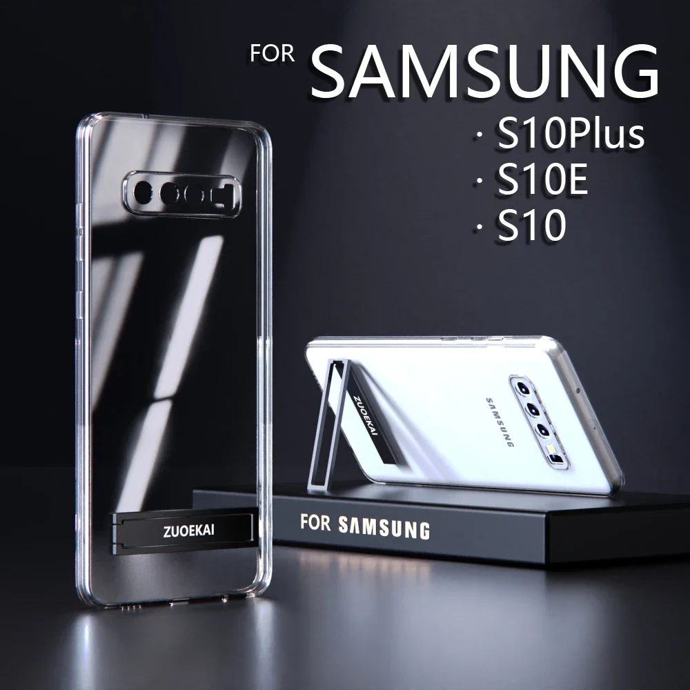 Transparent Case for Samsung Galaxy S10 Plus S10plus S10E with Kickstand Shockproof Cover Clear Funda Soft Protective Shell