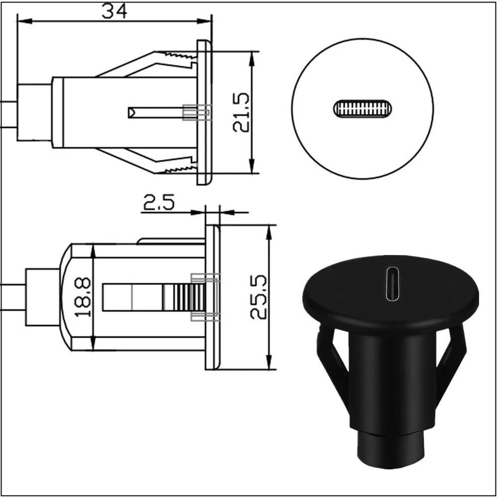 1-metrowy przedłużacz USB 2.0 3.0 typu C męski na żeński do montażu panelowego w samochodzie ciężarowym, łodzi, motocyklu, desce rozdzielczej — zdjęcie produktu 4