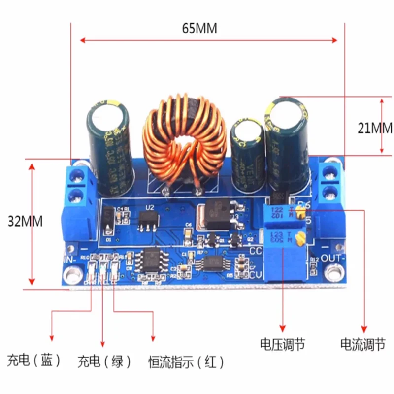 DC DC 전압 부스트 벅 컨버터, 4.8-30V 태양열 충전기 충전, 조절 가능한 스텝 업/다운 자동 전원 모듈