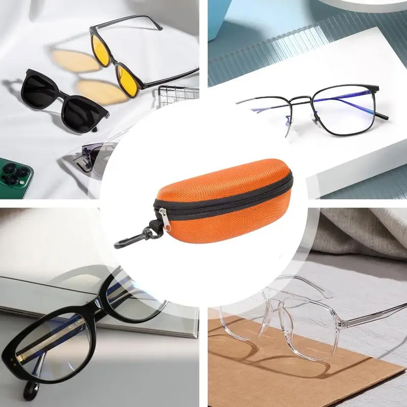 EVA Glasses Case Travel Eyeglasses Case With Handy Belt Clip Waterproof Shockproof Zipper Storage Case With Felt Lining For - Image 4