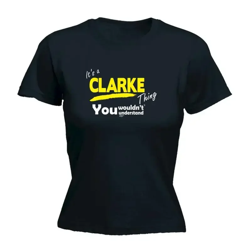 Clarke V1 Surname Thing Womens T Shirt Funny Novelty Gift