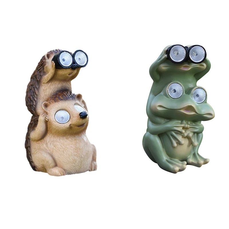 

ABYN-Solar Powered Animal Resin Ornaments Outdoor Yard Garden Decor Figurines Statue Decoration