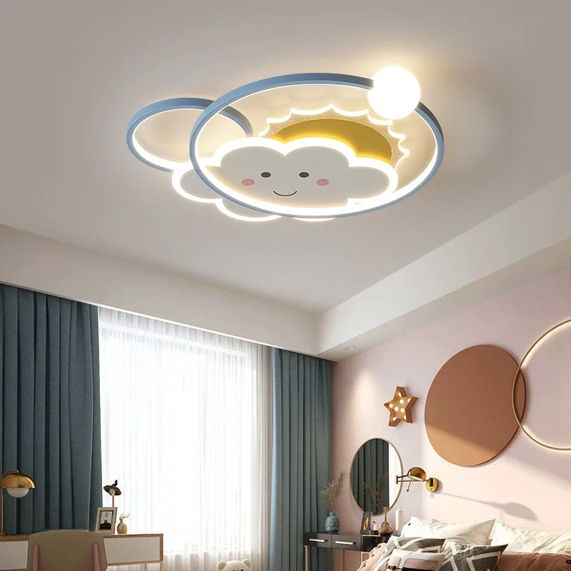 LED Children\'s Room Ceiling Lights Cute Sun Rainbow Cloud Light Creative Cartoon Nursery Little Boy Girl Bedroom Ceiling Lamps