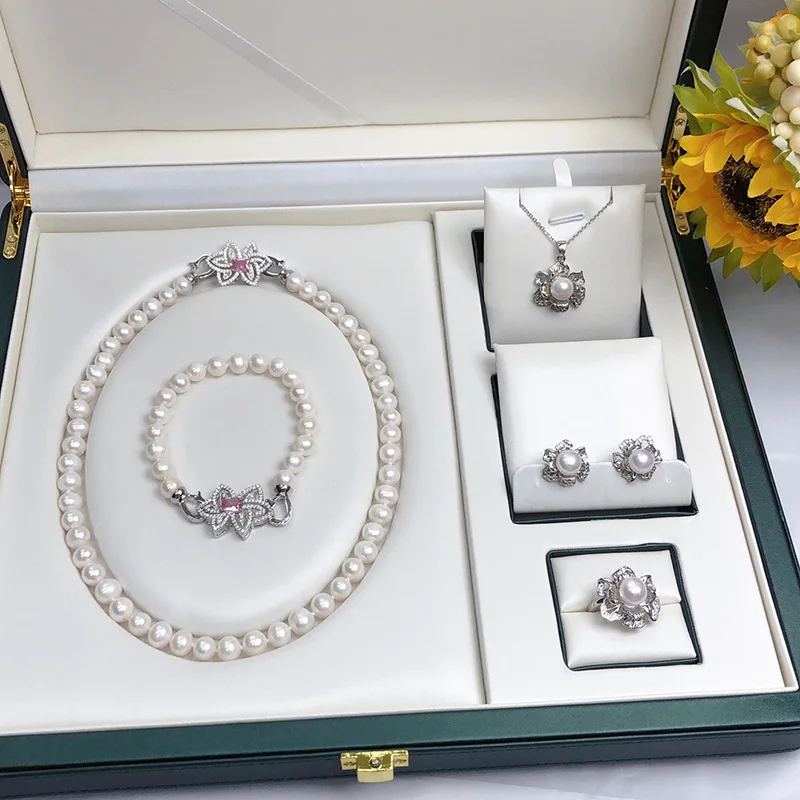 

Zhuji Freshwater Necklace Set for Women Simple Fashion Versatile Accessories Xiaohongshu Internet Celebrity Pearl Accessor