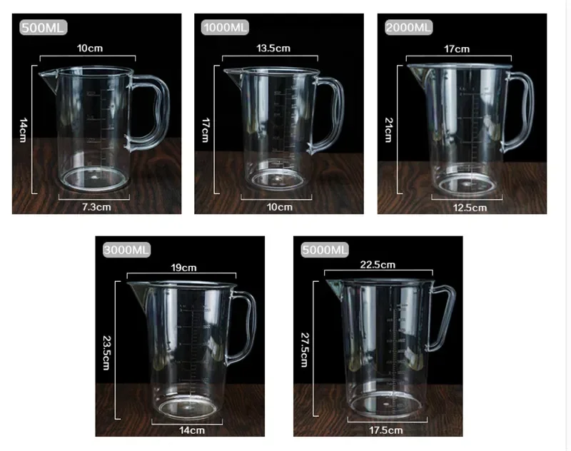 Acrylic Plastic Graduated Measuring Cup Liquid Container Epoxy Silicone Resin Making Tool Transparent Mixing Cup Measuring Spoon
