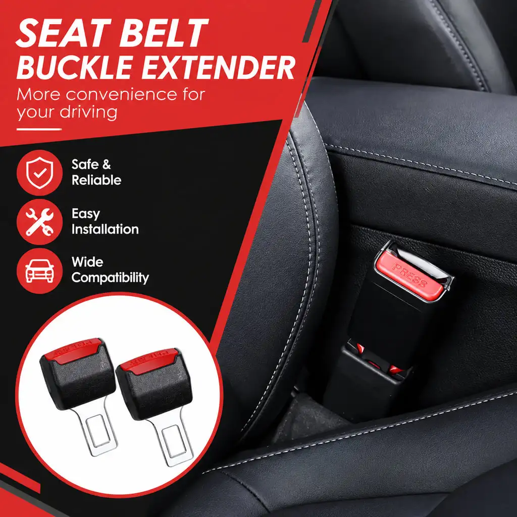 PINMOAP Car Seat Belt Extender Safety Belt Buckle Extension Clip for Pregnant Women Plus Size Drivers Easy Operation