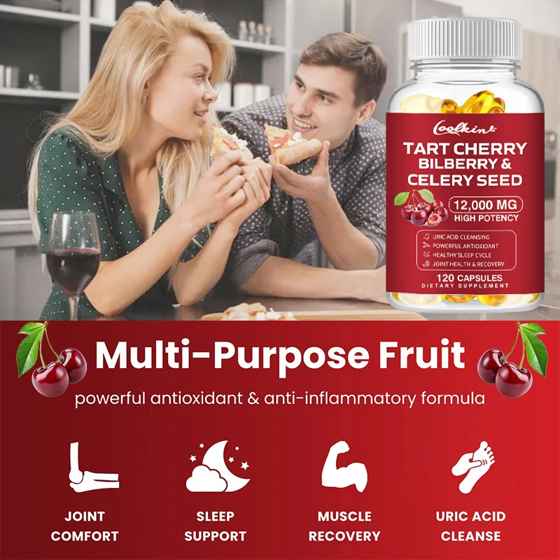 Tart Cherry Cranberry & Celery Seed - Uric Acid Cleansing, Urinary Tract Health, Joint Support, Antioxidant - Image 4