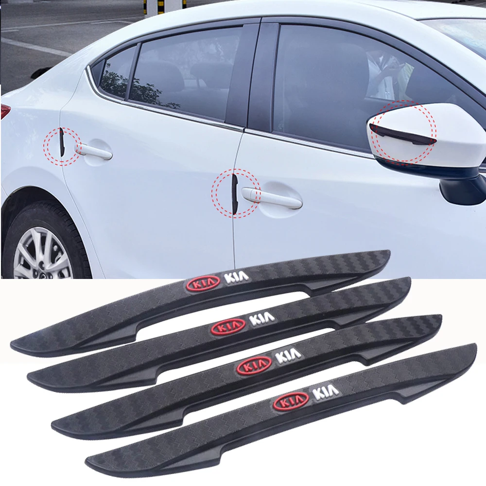 4pcs Car Door Rearview Mirror Edge Guards Trim Protection Strip Scratch Protector for Kia Sportage Rio 3 Soul Picanto EV6 Cerato