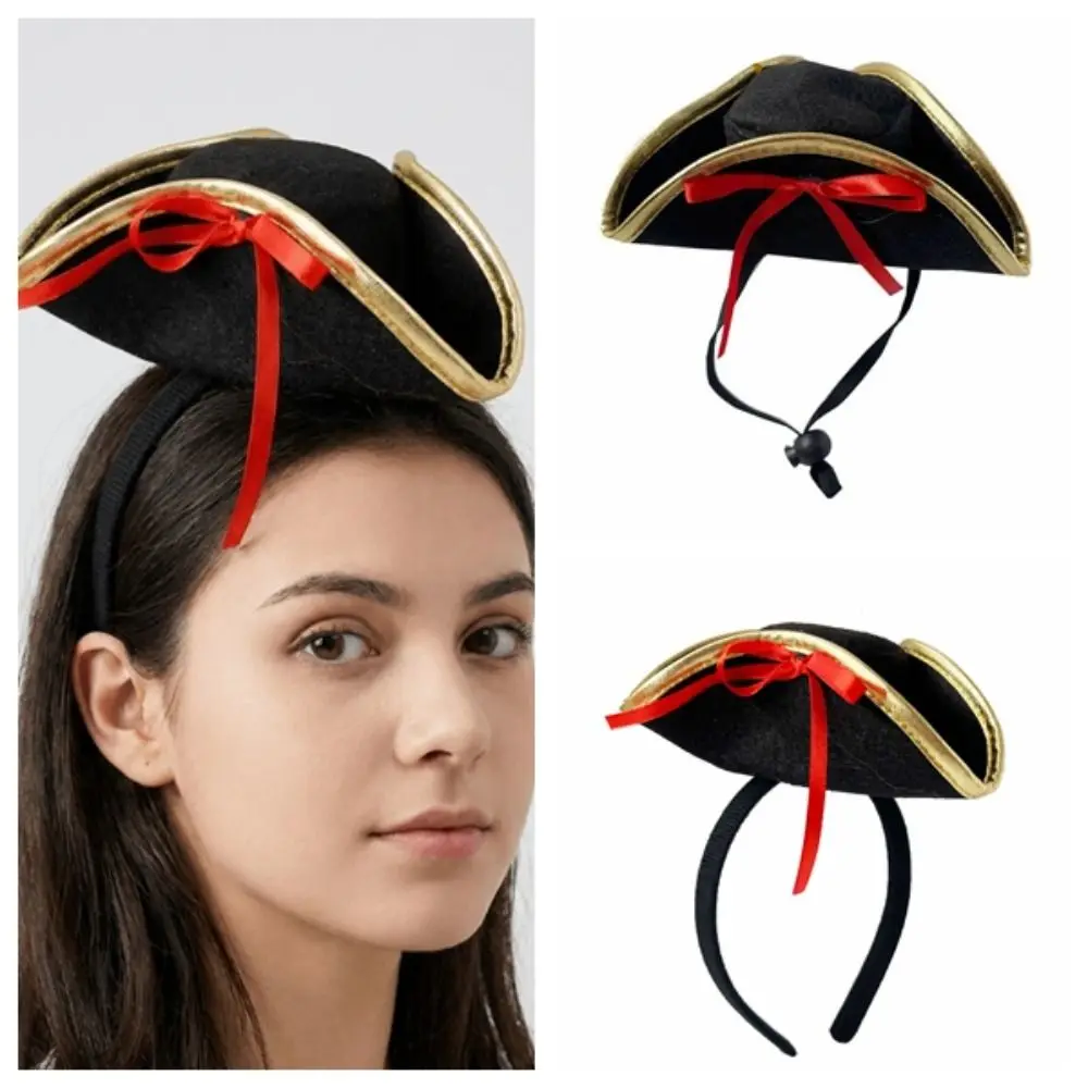 Divertida Diadema de Halloween con Lazo, Gorro de Pirata para Juego de Roles, Fiesta, Accesorio para el Cabello, Cosplay, para Niños