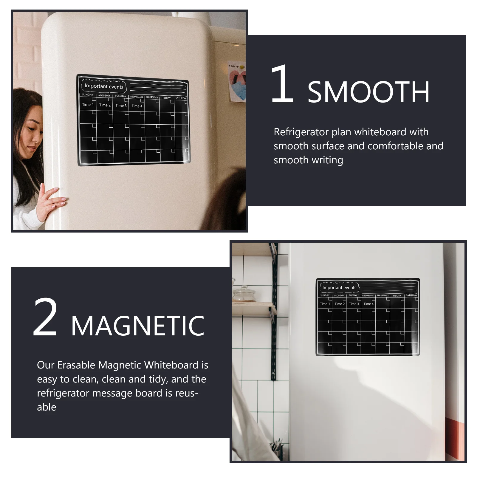 

Magnetic Refrigerator Whiteboard Erasable Schedule Planner Doodle Board Gift for Office Staff Students Teachers