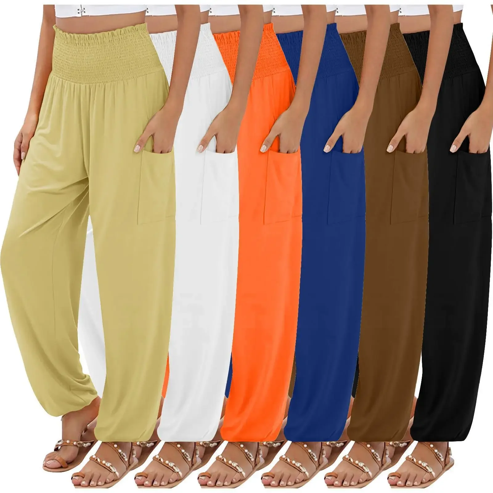

Women's L-5XL plus size Summer women's new loose double-layer wrinkled casual shorts wide leg pants for women