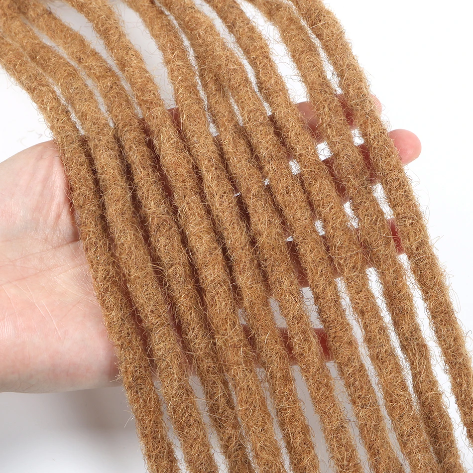 0.6cm Thickness #27 Honey Blonde 100% Real Human Hair Dreadlock Loc Extensions for Man/Women Can Be Dyed Bleached Curled