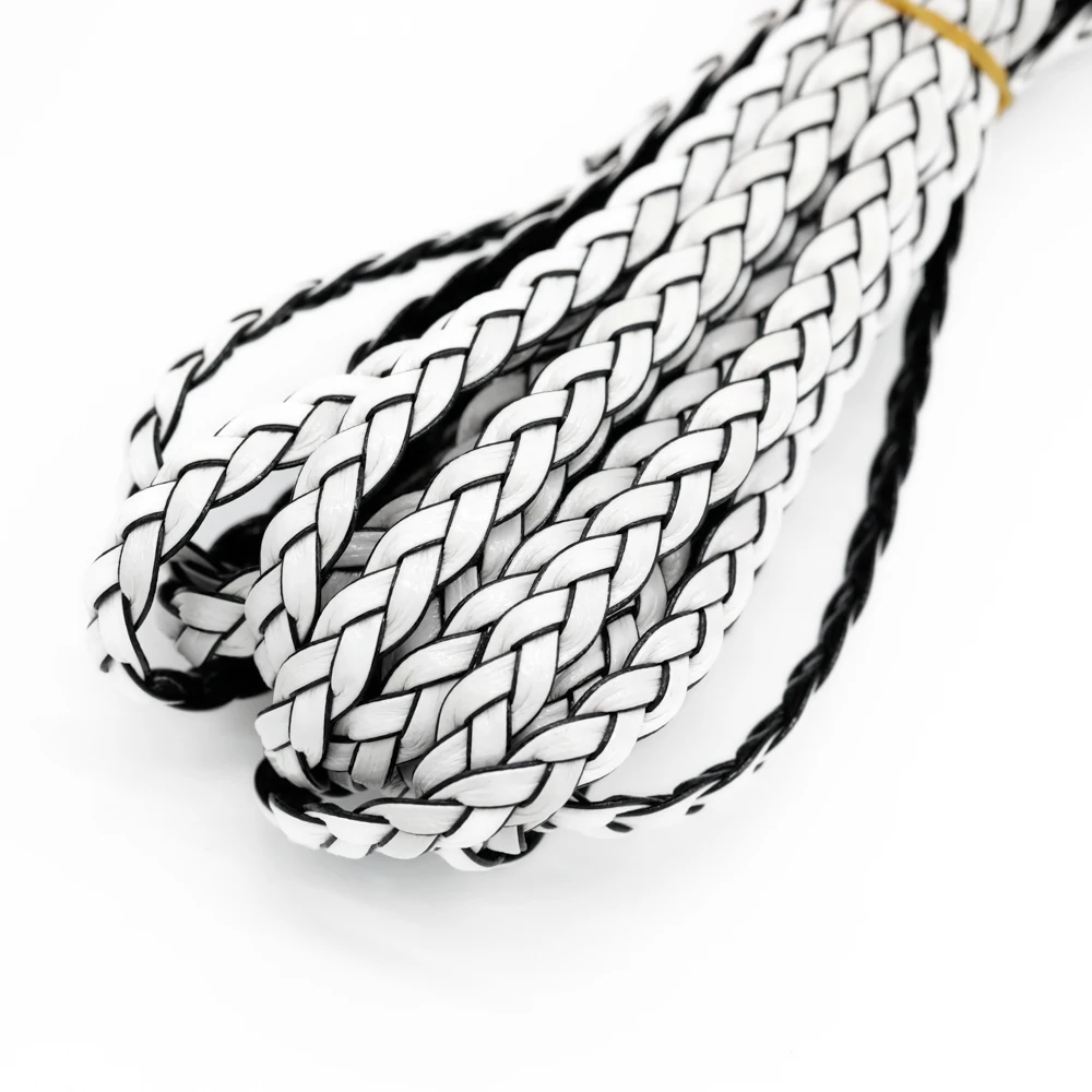 5 Meter 7mm Zweifarbig Geflochtener PU-Lederriemen für Taschen, Flache Lederschnur, Seil für DIY-Halsketten- und Armbandherstellung – Detail 5
