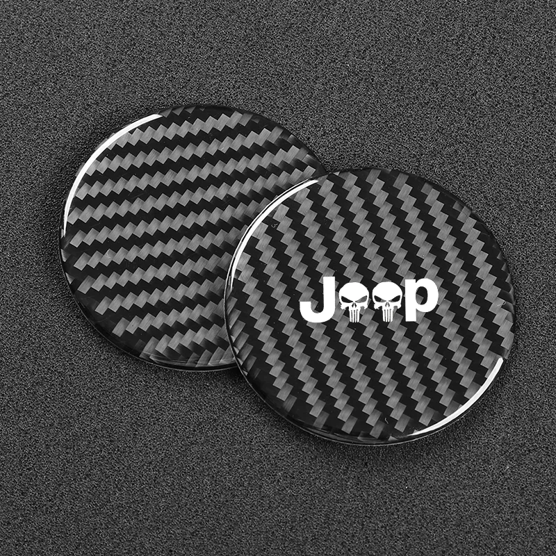 2PCS Car Water Coaster Cup Mat Bottle Holder Anti-slip Waterproof Interior For Jeep Renegade CHEROKEE Wrangler JL Non-slip mat