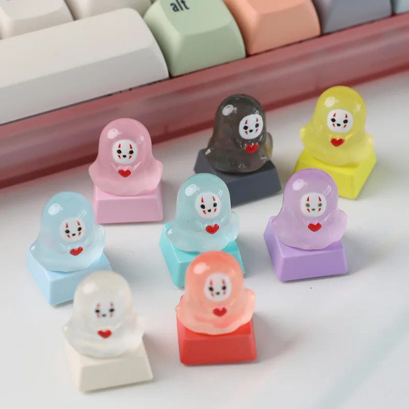 فانتوم لطيف Keycap شفافة Kawaii مضحك الإبداعية واحدة Keycap الراتنج لوحة المفاتيح الميكانيكية Esc لعبة الملحقات الطرفية