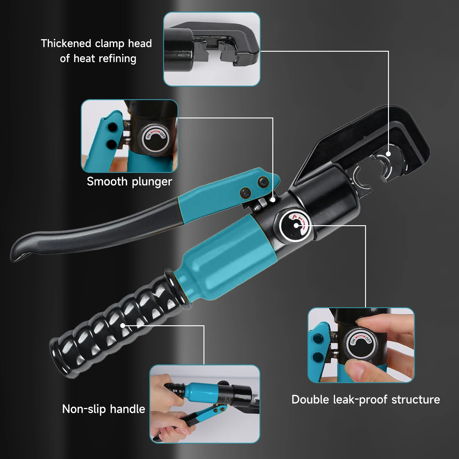 8T Cable Wire Lug Crimping Plier 4 6 10 16 25 35 50 70mm Dies HighVoltage Terminal Hex Pliers Kit Manual Hydraulic Crimping Tool