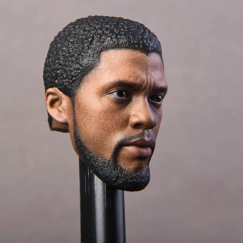 1/6 Man Head Black Panther Sculpt PVC Carved NRTOYS NR15 Fit TBLeague Phicen Action Doll Soldier's carving Model Toys