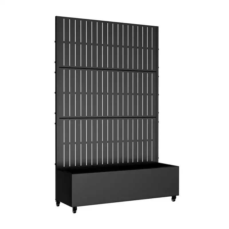 Custom Powder Coated Steel Flower Pot With Stand Metal Planter Screen Decorative Garden Container For Indoor Outdoor Use