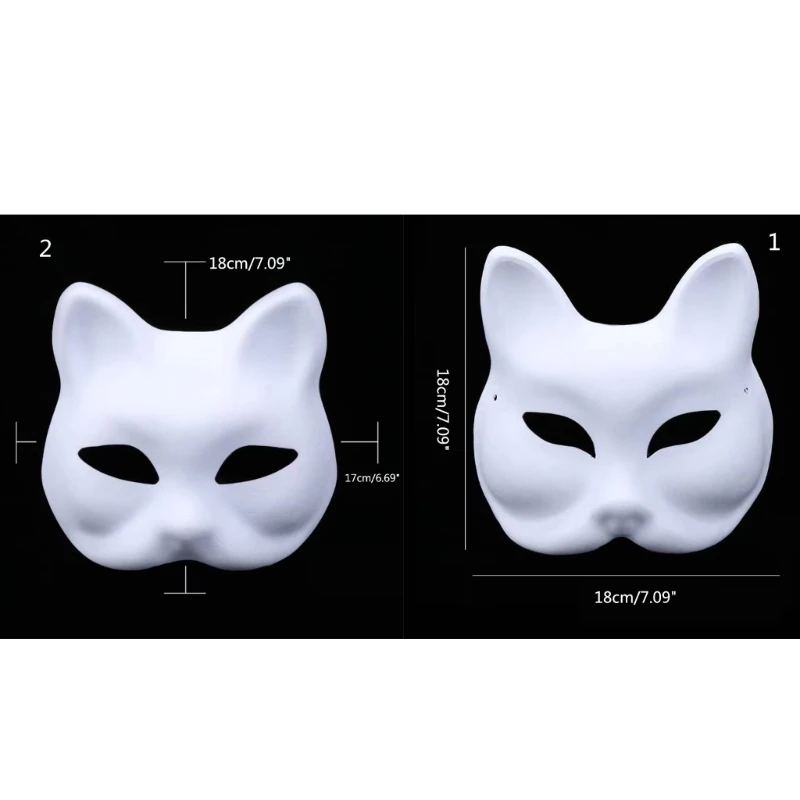 2024 New Packaging Masquerade Mask Halloween Party Mask DIY Foxes Mask Hand-Painted Anime Mask Drop shipping