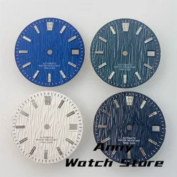 29mm Birch Texture Watch Dial Blue Dark Green black White Fit For for NH35 NH36 Movement