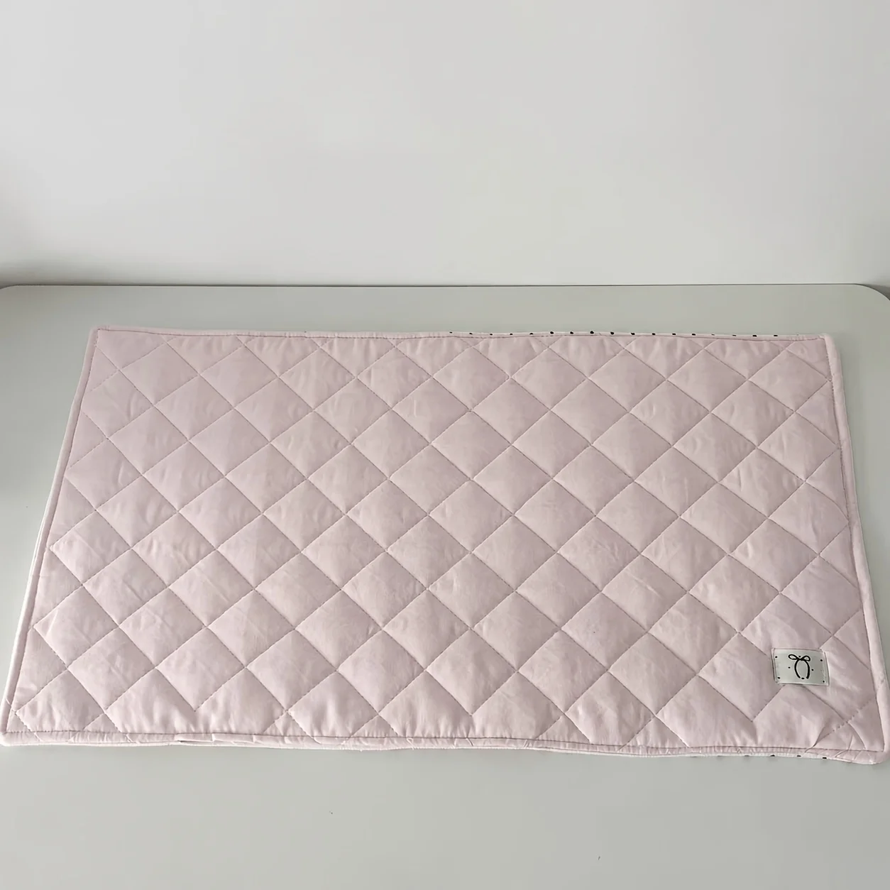 Pink Polka Dot Table Mat Square Quilted Close Copy Placemat Coaster Desktop Decoration Korean Style Ins Style Hand Account Mat