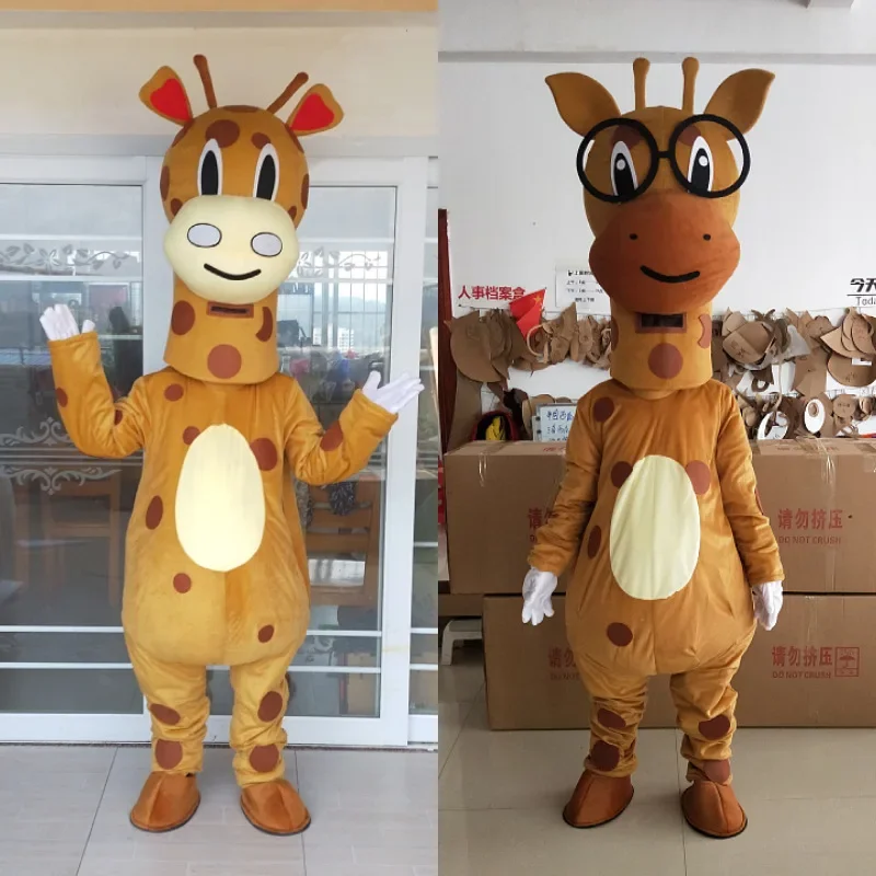 Simbok Giraffe Cartoon Figure Costume Animal Doll Costume Full Body Pullover Adult Wear Flyers Clothes Show Props