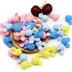 10pcs/lot Mouse Teething Silicone Beads Food Grade Chewables for Necklaces DIY Pacifier Chain Toys Variety of Baby Goods Bracele